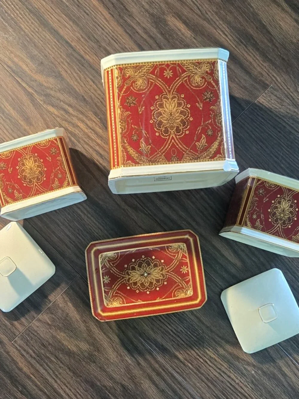 CHARTER CLUB (Macy's) Traditional Style Porcelain Bath Accessory Storage Set NWT